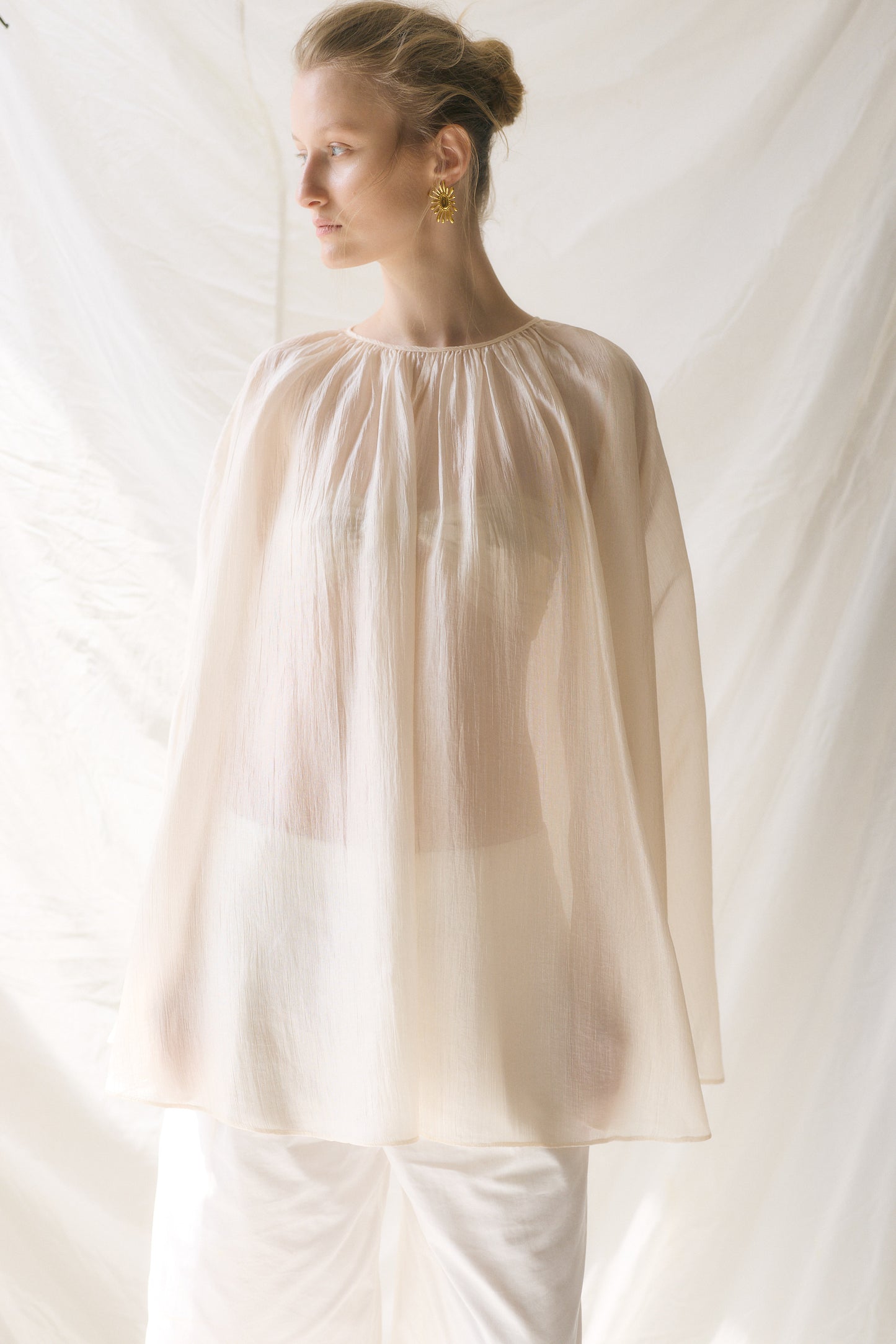 Semi Sheer Chiffon Cape