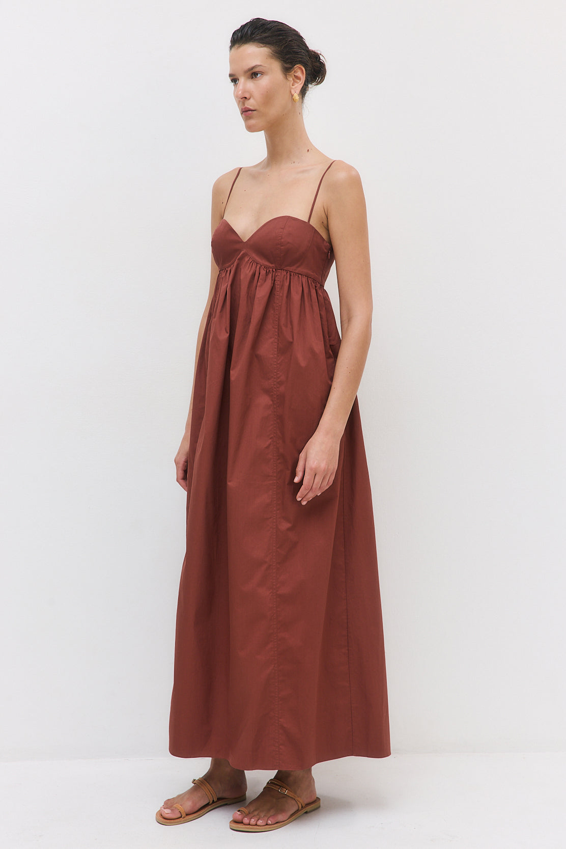 Cupped Poplin Maxi Dress - Dé Rococo