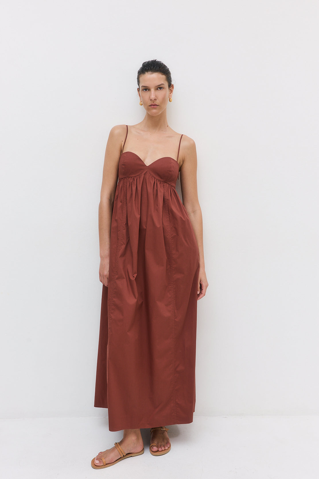 Cupped Poplin Maxi Dress - Dé Rococo