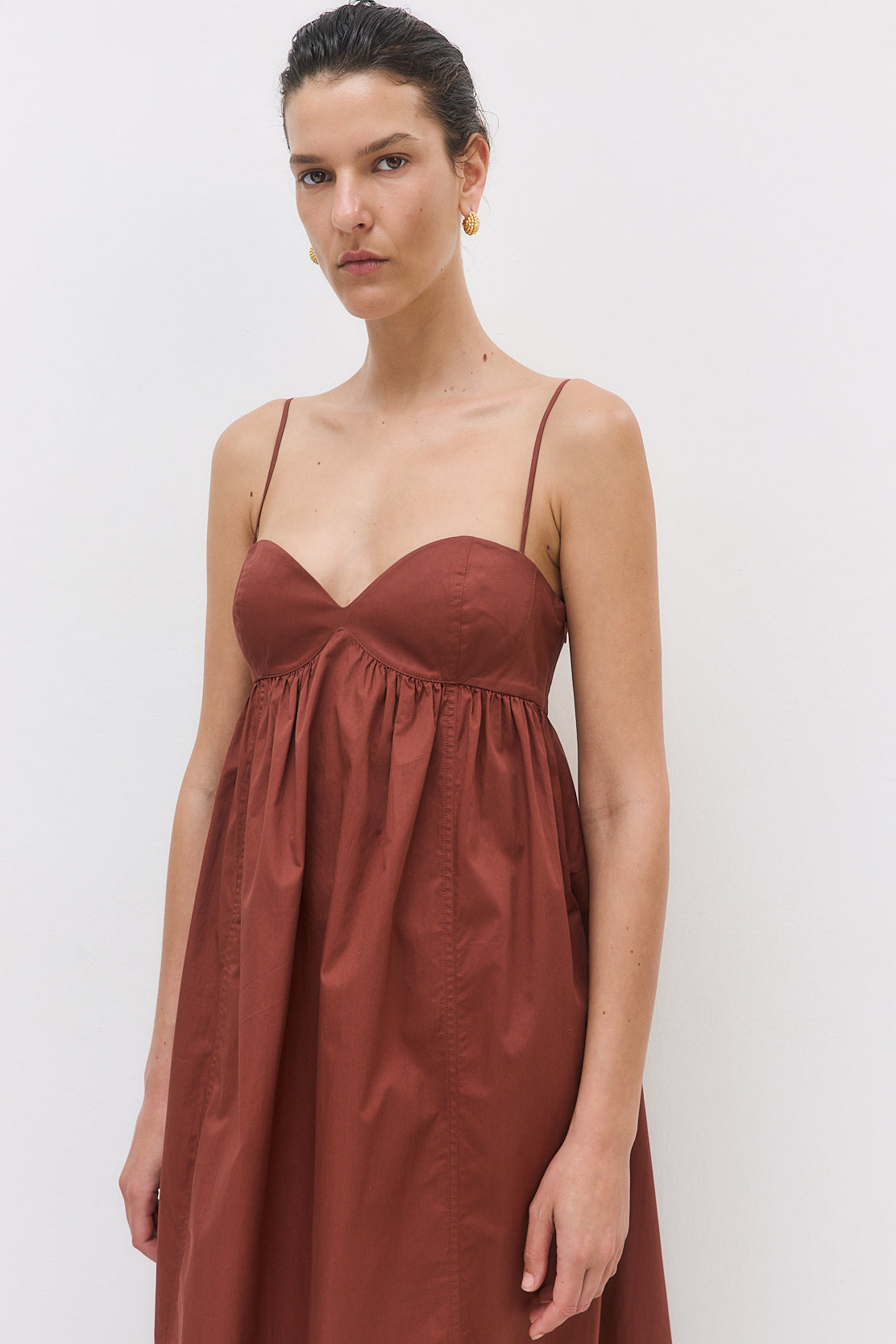Cupped Poplin Maxi Dress - Dé Rococo