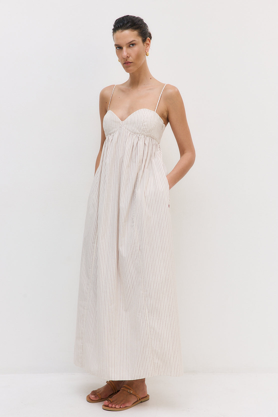Cupped Poplin Maxi Dress - Dé Rococo