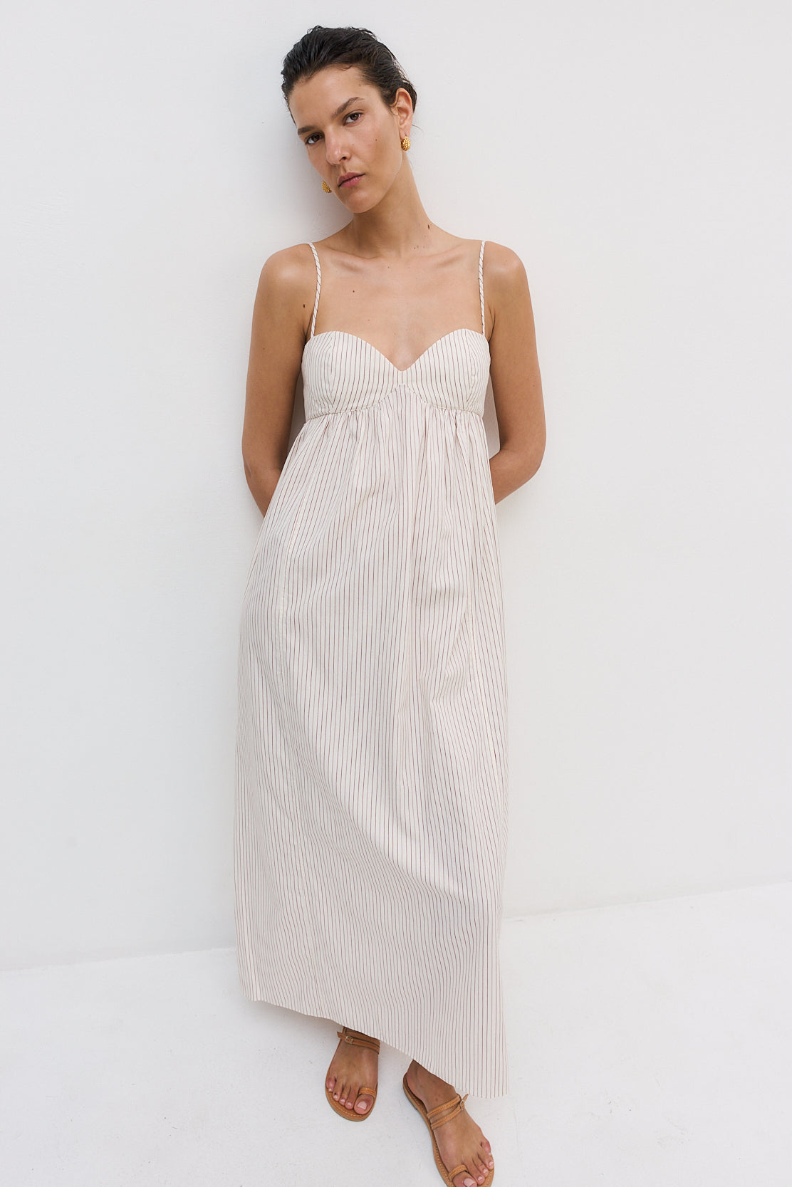 Cupped Poplin Maxi Dress - Dé Rococo