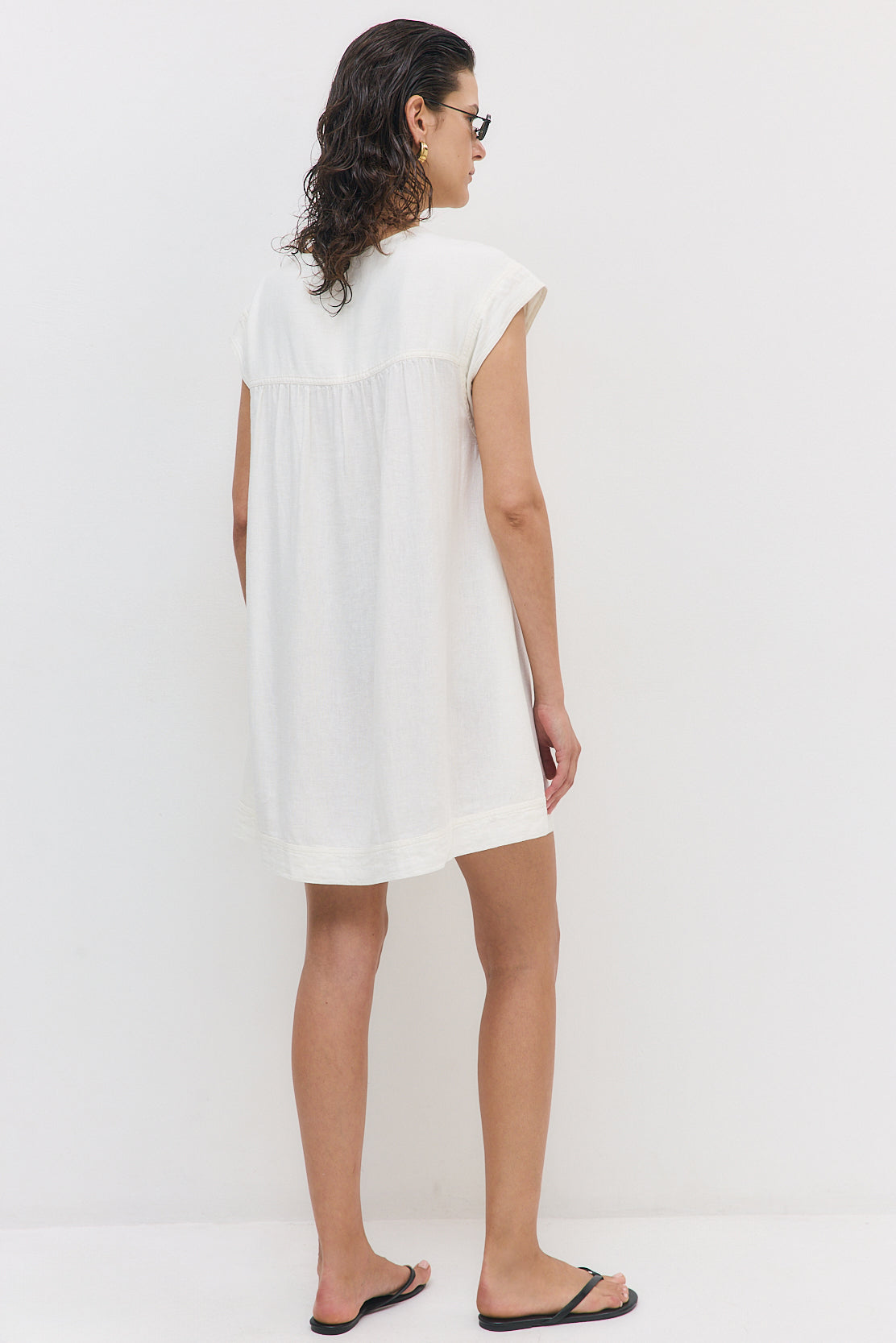 Linen String Tie Dress - Dé Rococo