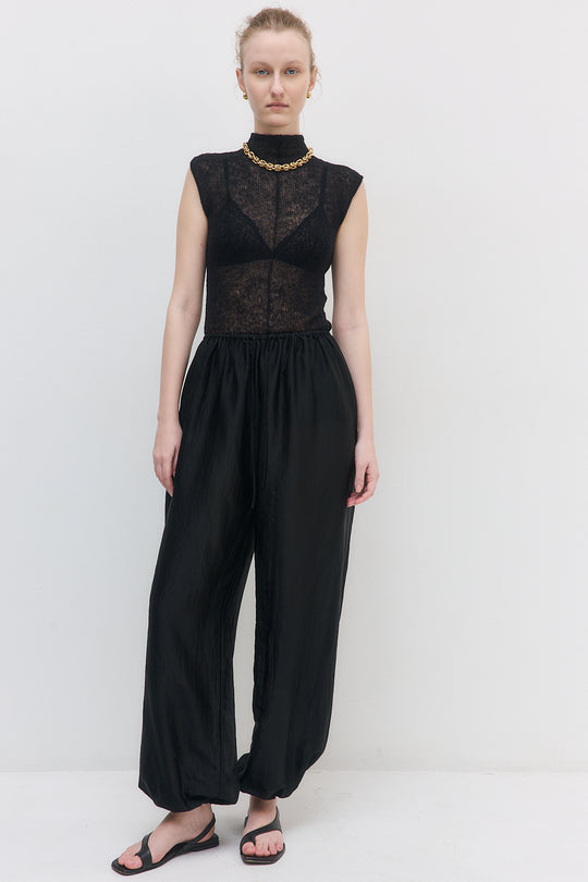 Semi Sheer Chiffon Balloon Pants