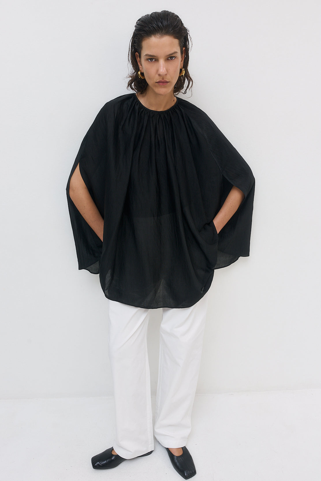 Semi Sheer Chiffon Cape