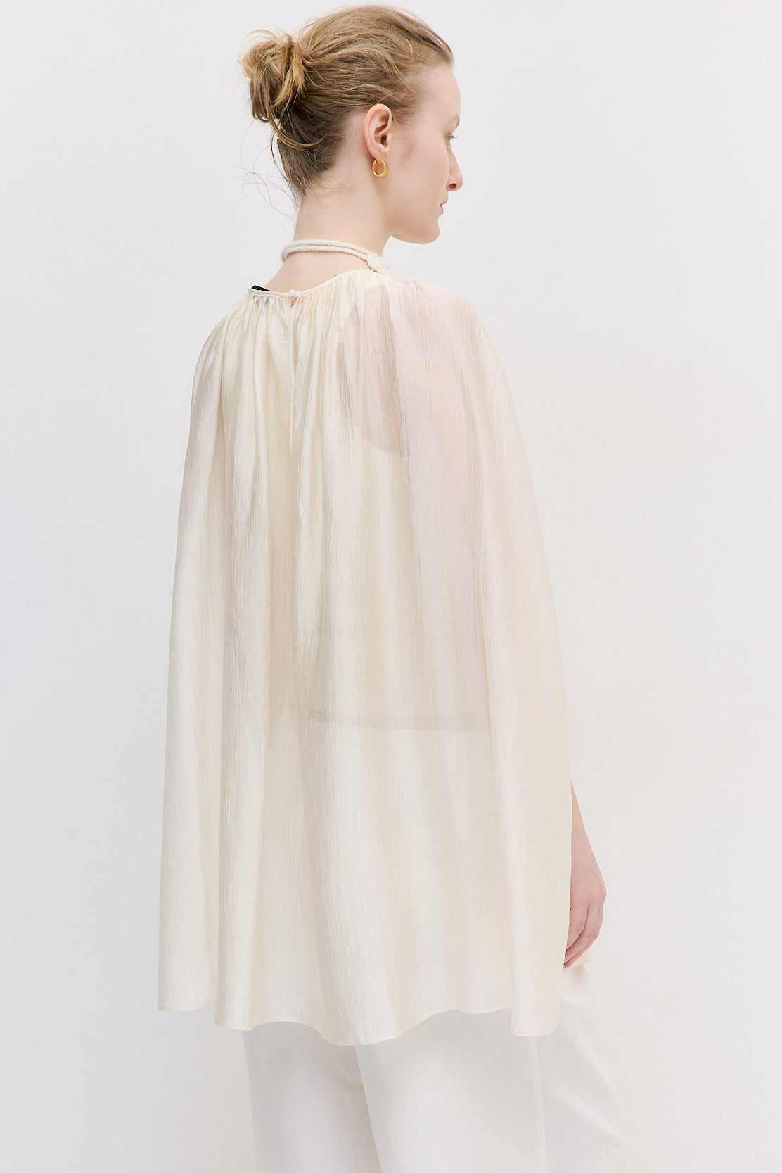 Semi Sheer Chiffon Cape