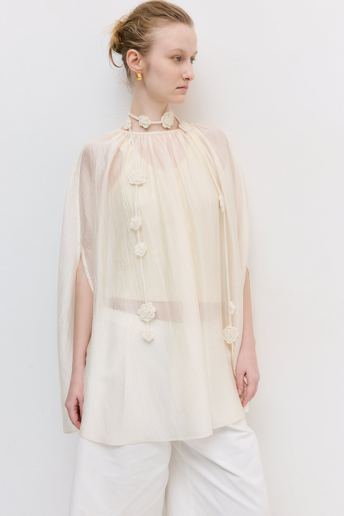 Semi Sheer Chiffon Cape
