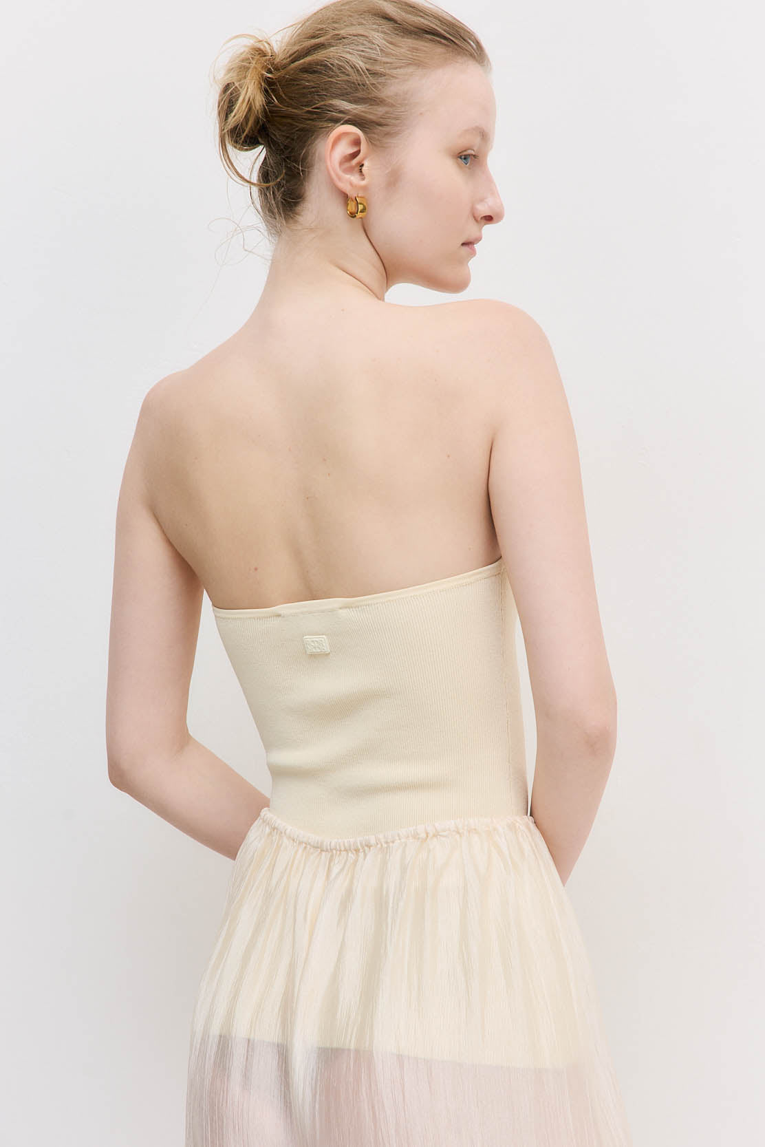 Tight Ribbed Strapless Top - Dé Rococo