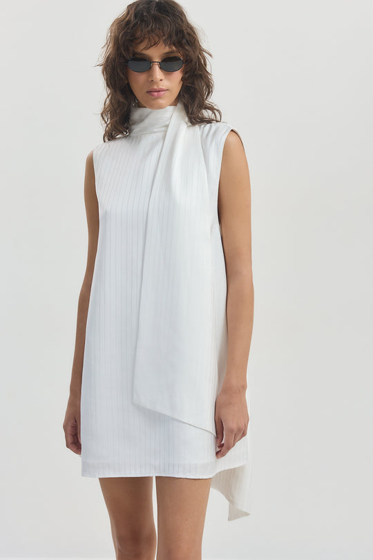 V Back Scarf Dress