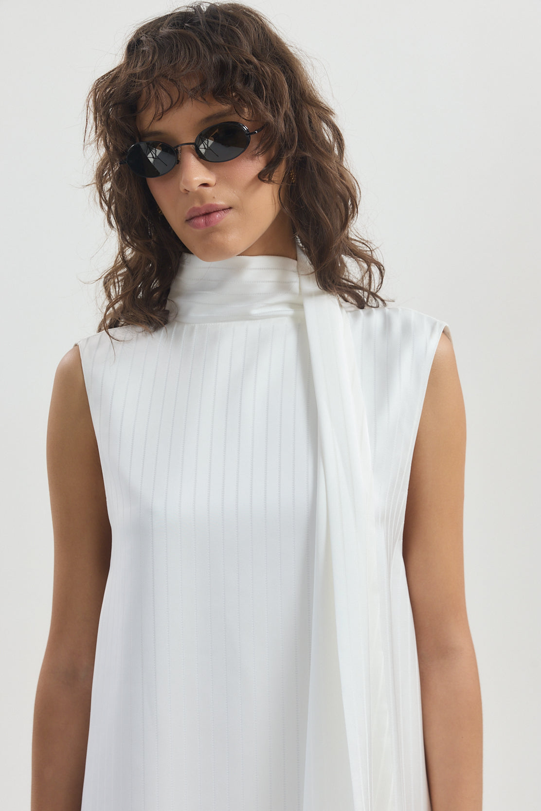V Back Scarf Dress