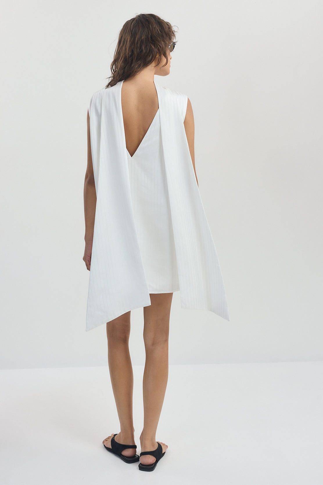 V Back Scarf Dress