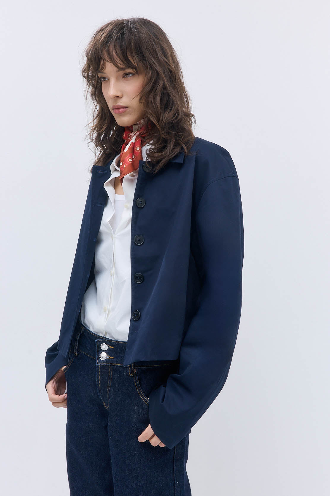 Straight Cropped Trench Coat