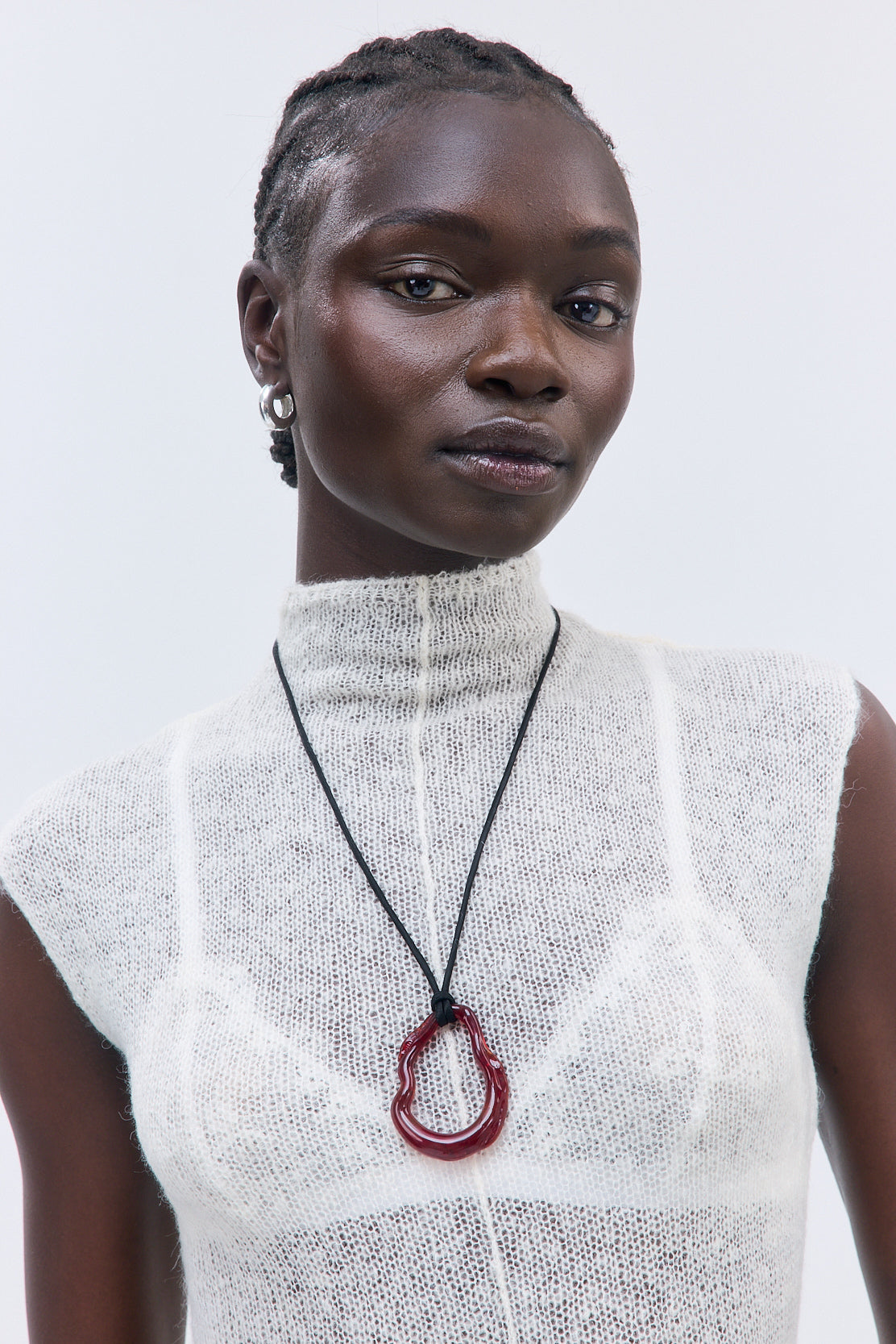 Fuzzy Sheer Mockneck Tank