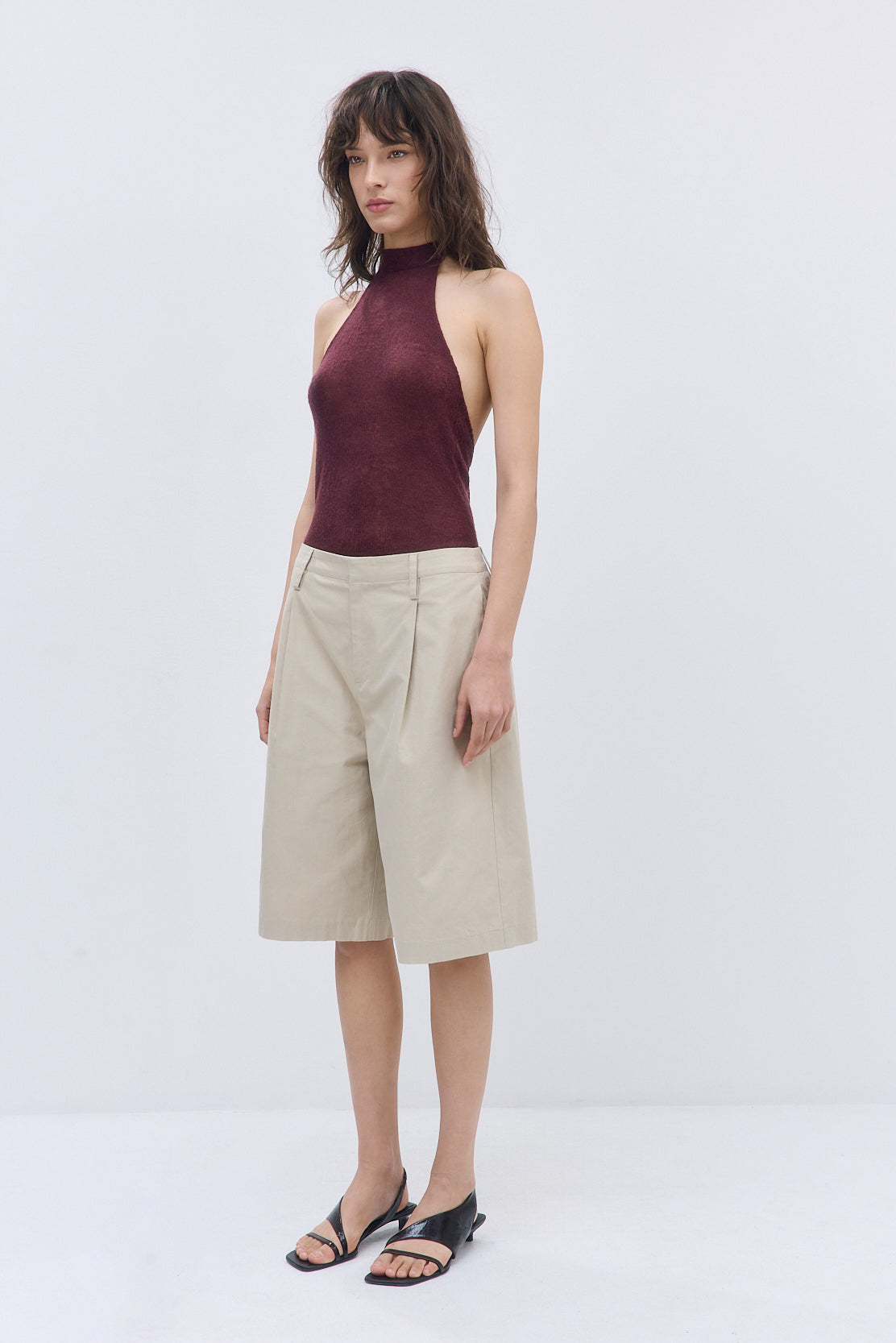 Fuzzy Sheer Scarf Halter Top