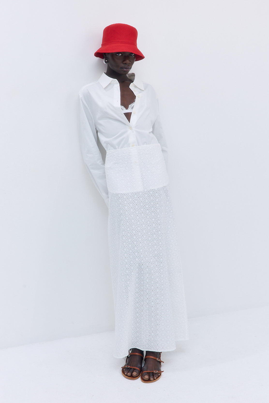 Embroidered High Rise Maxi Skirt - Dé Rococo