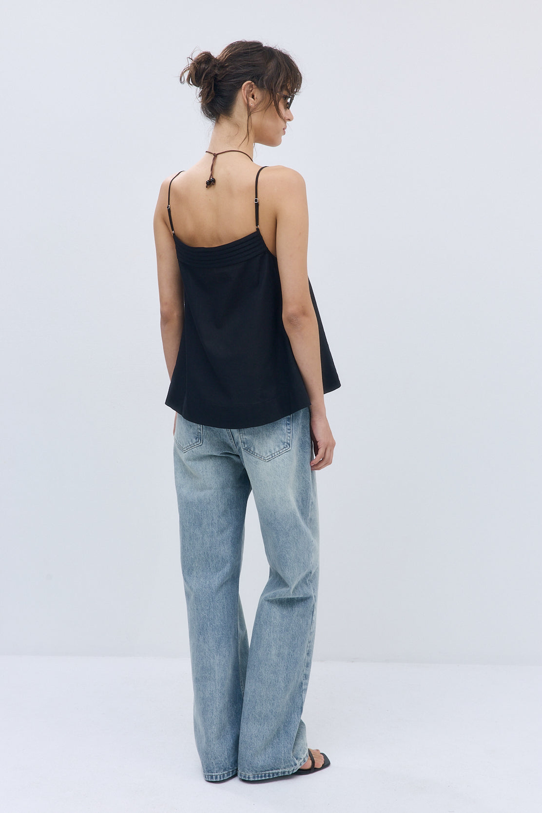 Semi Sheer Pleated Flowy Tank Top - Dé Rococo