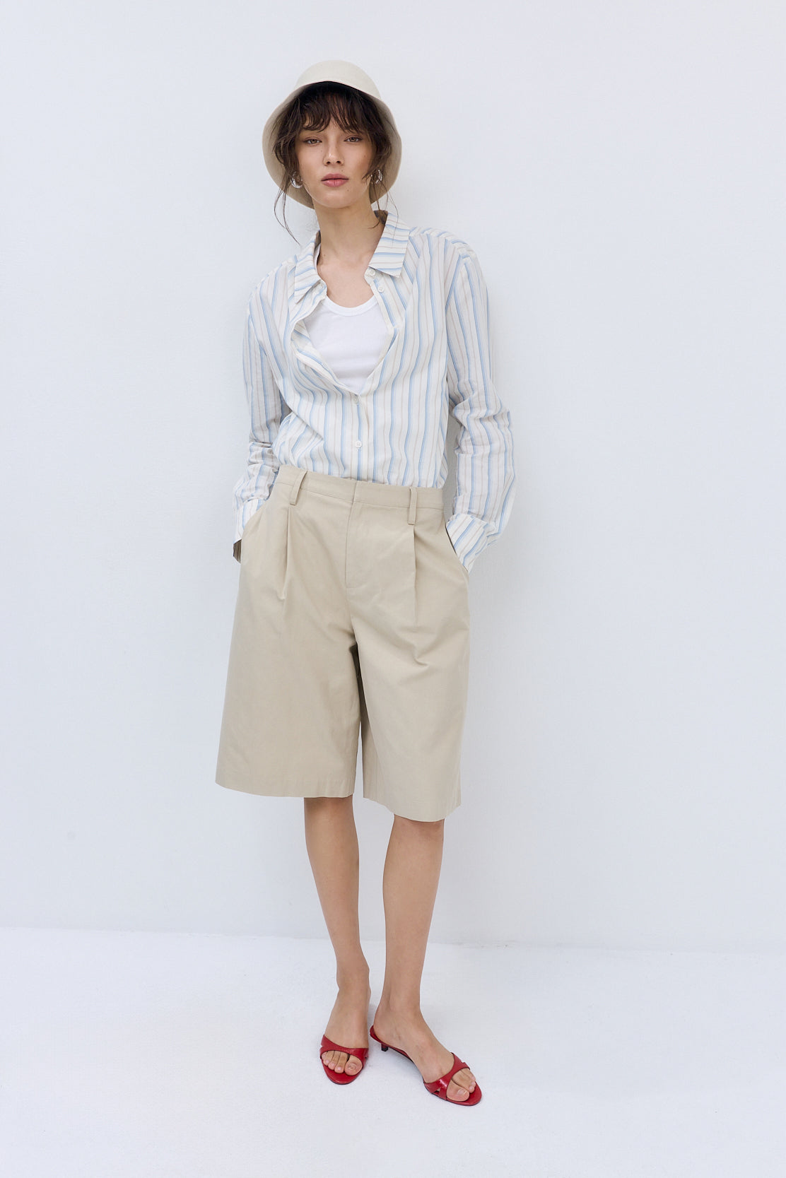 Mid Rise Bermuda Shorts