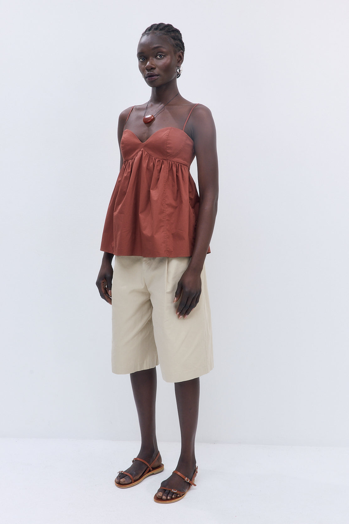 Cupped Poplin Top - Dé Rococo