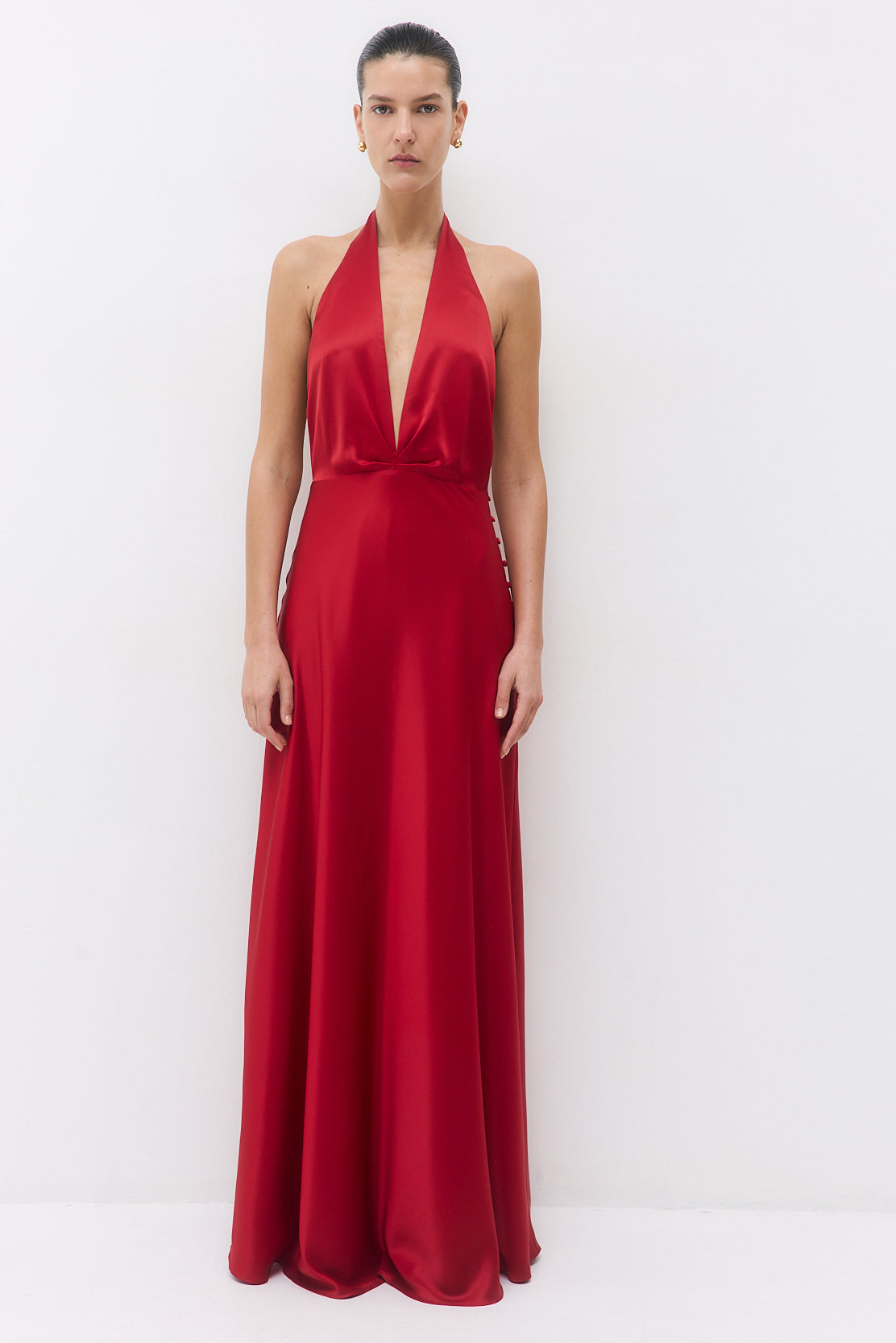 Satin Halter Maxi Dress