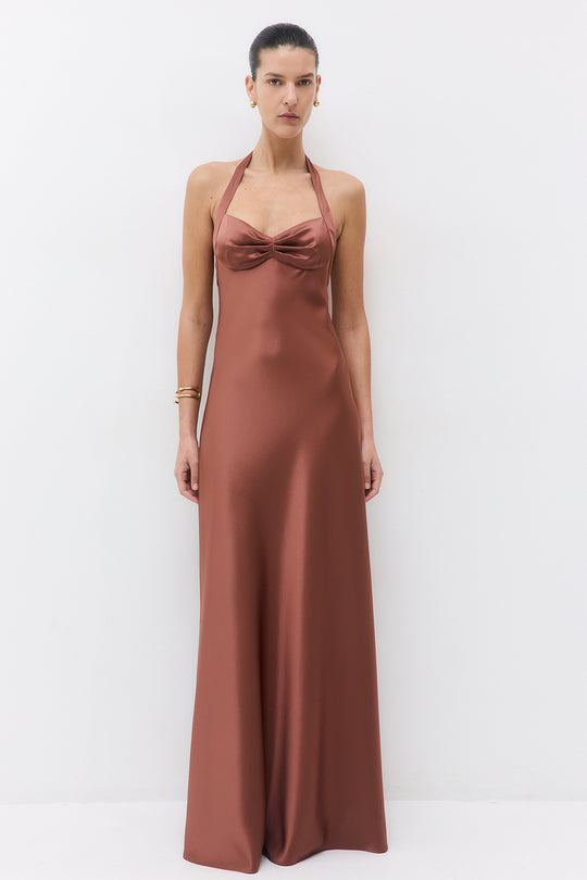 Satin Cup Maxi Dress