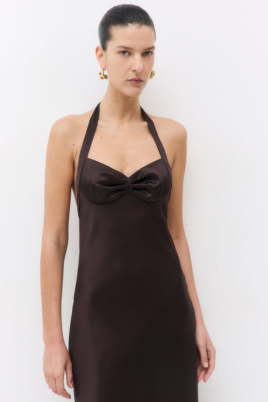 Satin Cup Maxi Dress