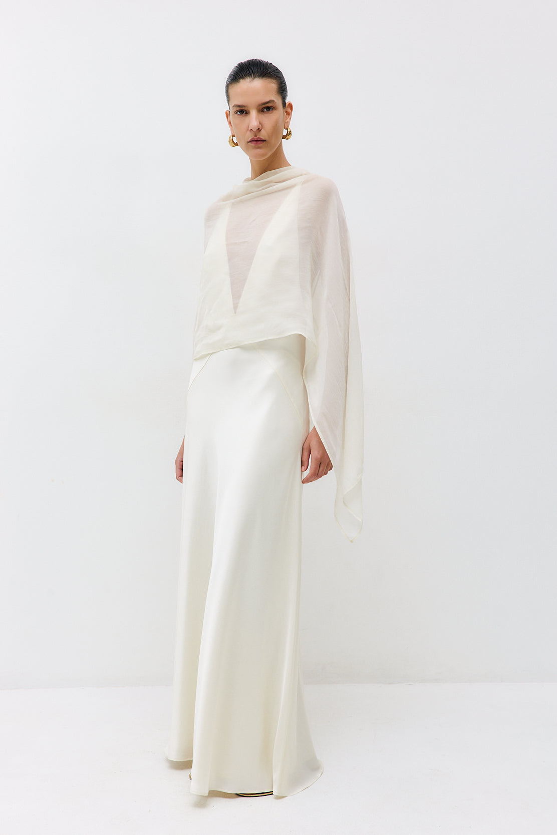 Deep V Satin Maxi Dress - Dé Rococo