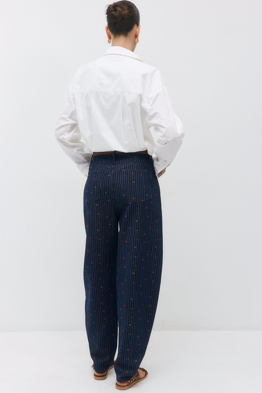 Striped Drill Barrel Pants - Dé Rococo