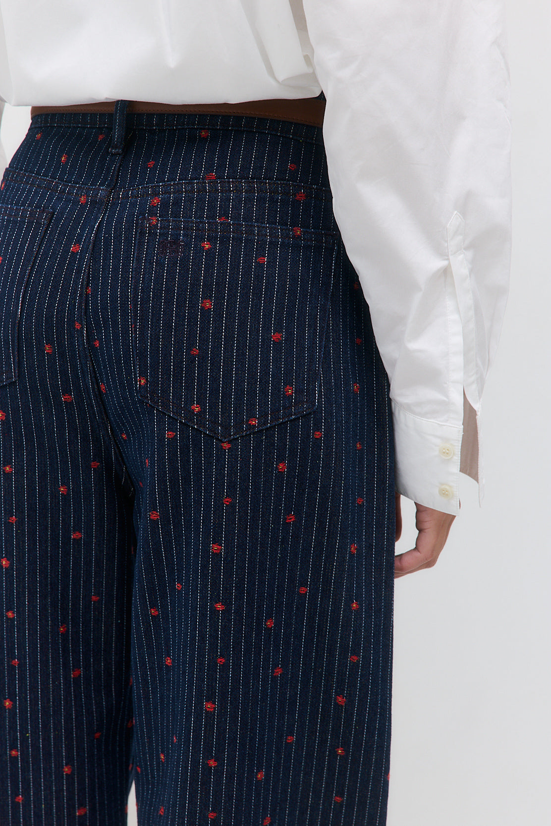 Striped Drill Barrel Pants - Dé Rococo