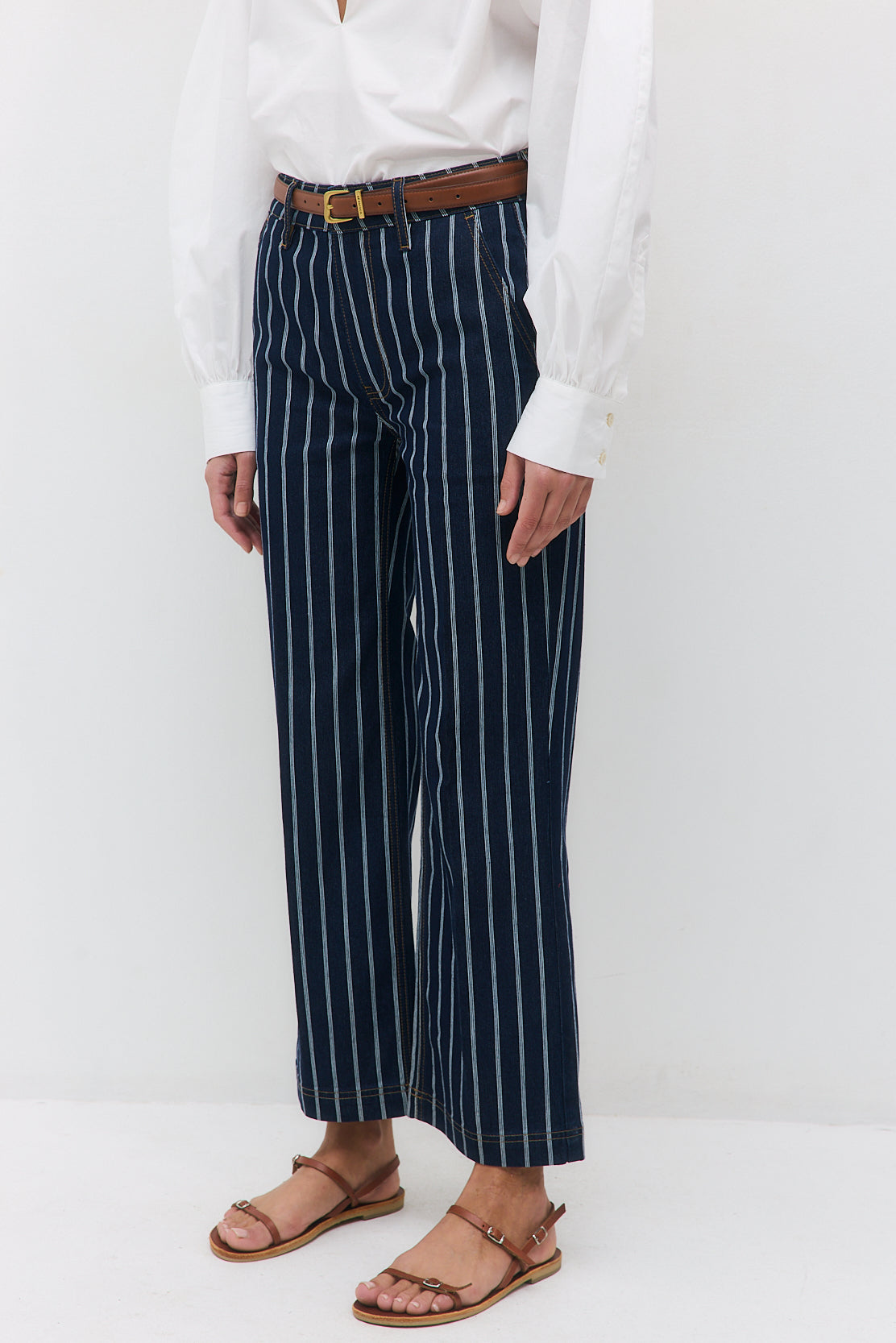Striped Drill Relaxed Pants - Dé Rococo