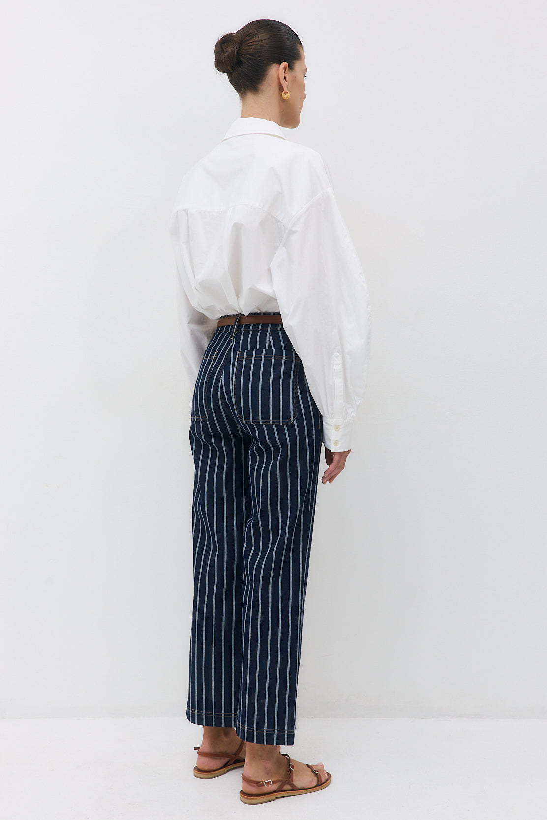 Striped Drill Relaxed Pants - Dé Rococo