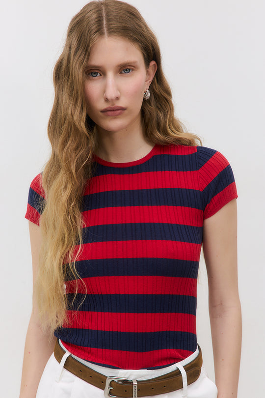 Ribbed Striped Top