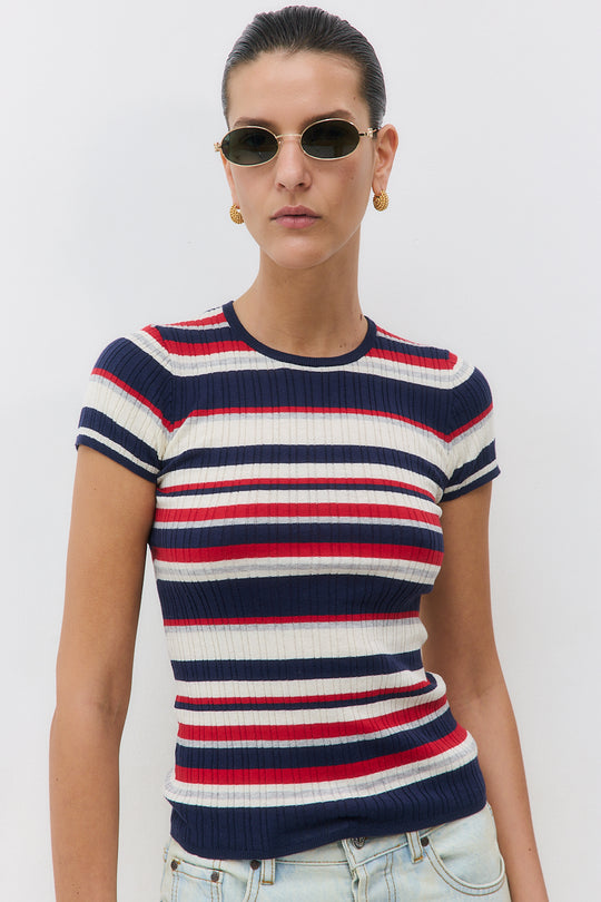 Ribbed Striped Top