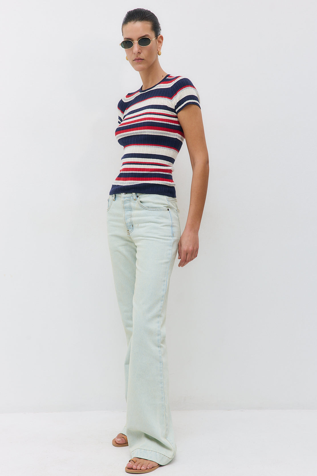 Ribbed Striped Top - Dé Rococo
