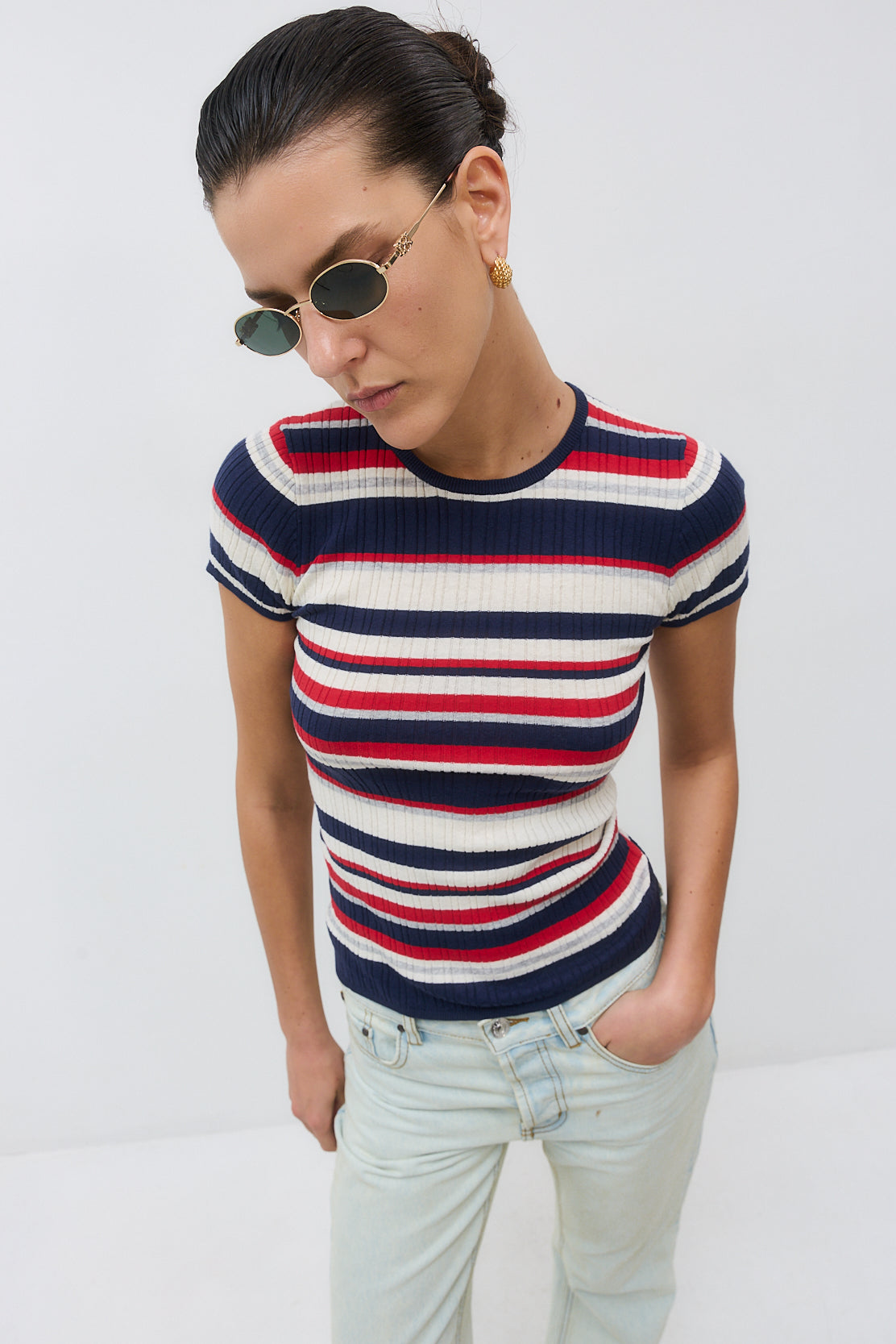 Ribbed Striped Top - Dé Rococo