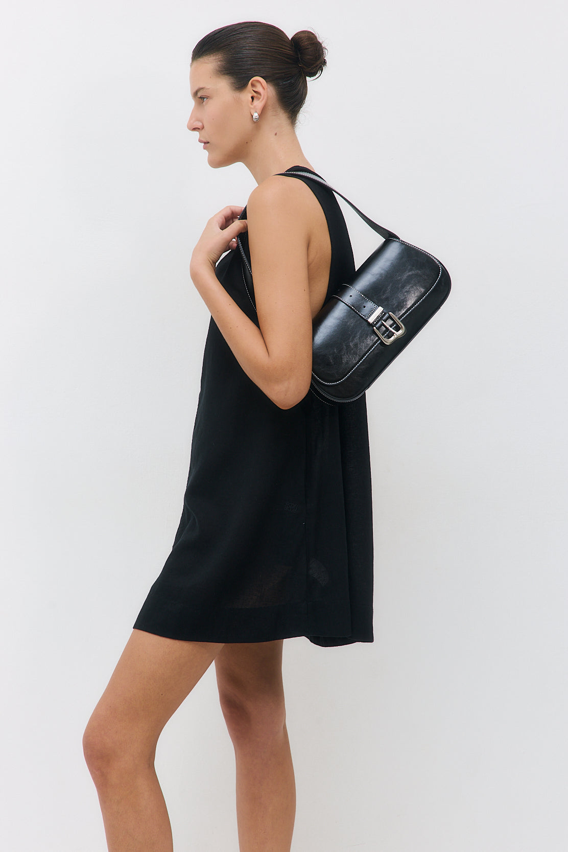 Linen V Neck Mini Dress - Dé Rococo