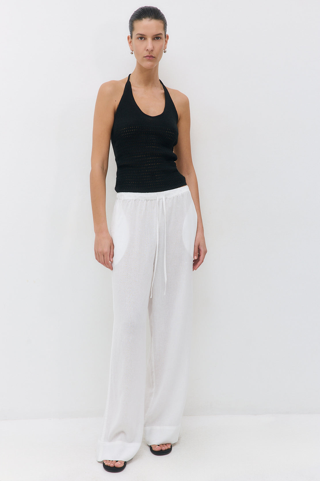 Straight Leg Linen Pants - Dé Rococo