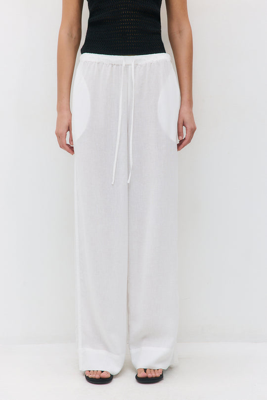 Straight Leg Linen Pants - Dé Rococo