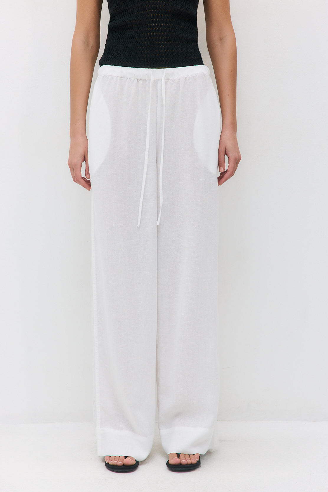 Straight Leg Linen Pants - Dé Rococo