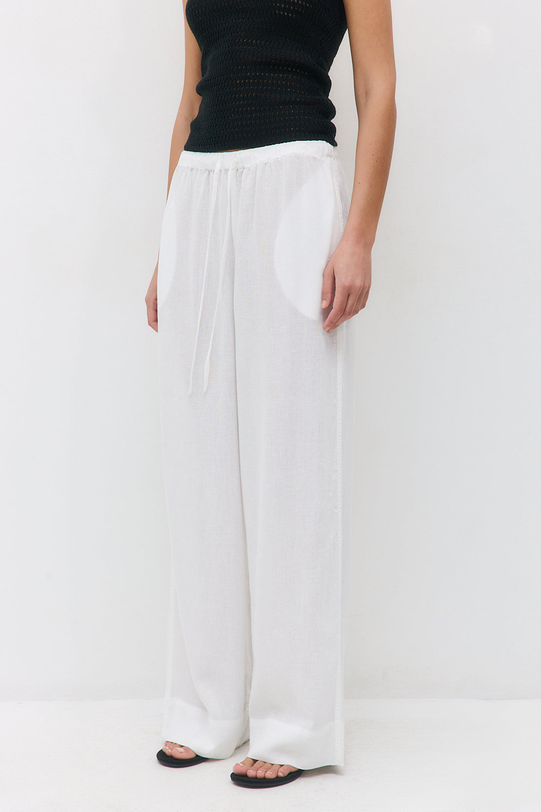 Straight Leg Linen Pants - Dé Rococo