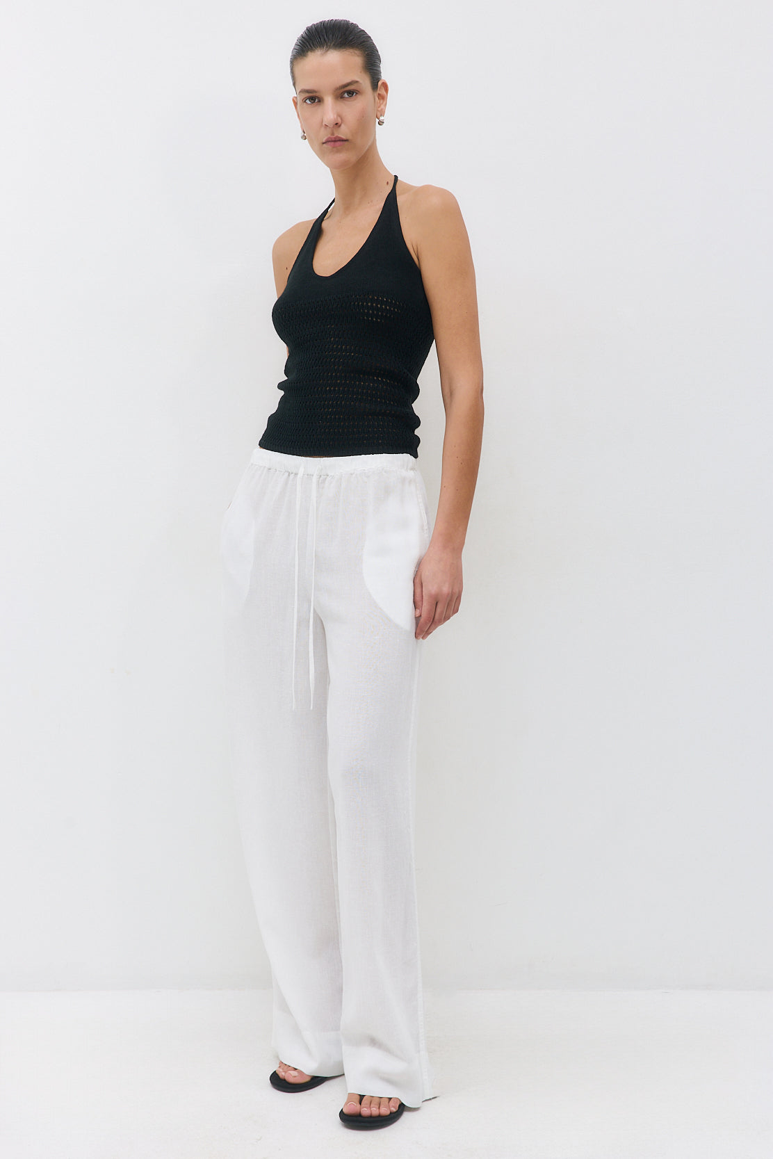 Straight Leg Linen Pants - Dé Rococo