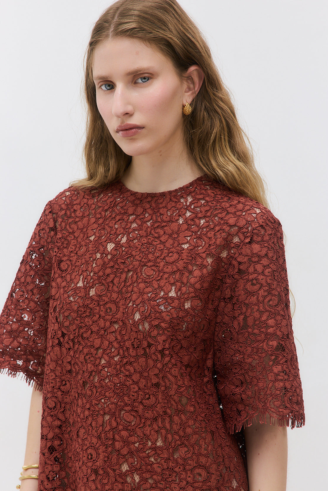 Boxy Lace Mini Dress