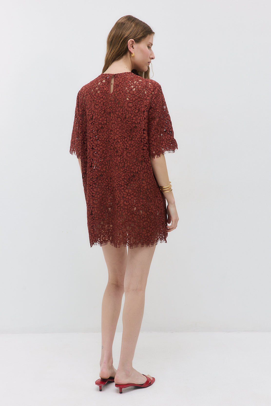 Boxy Lace Mini Dress