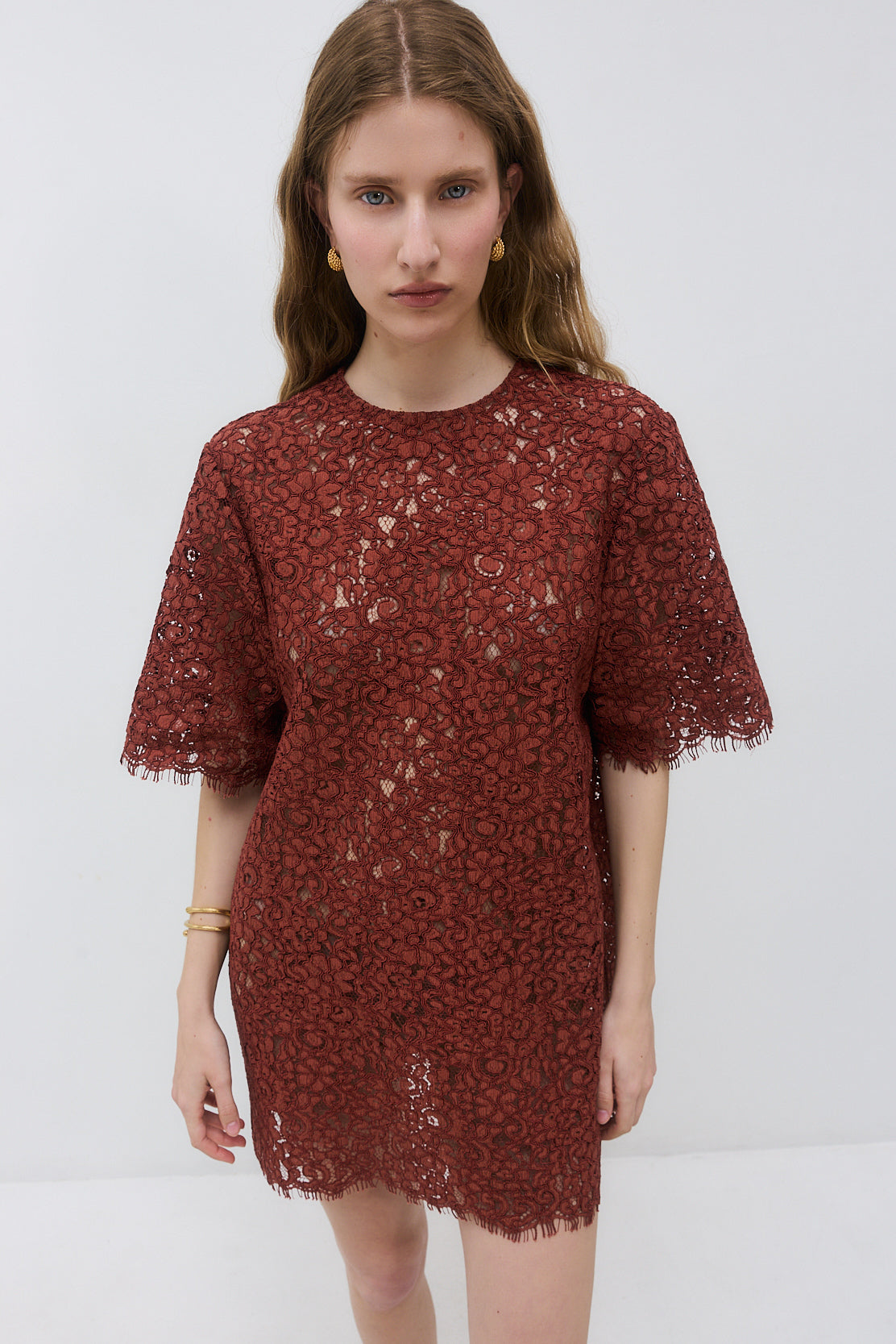 Boxy Lace Mini Dress