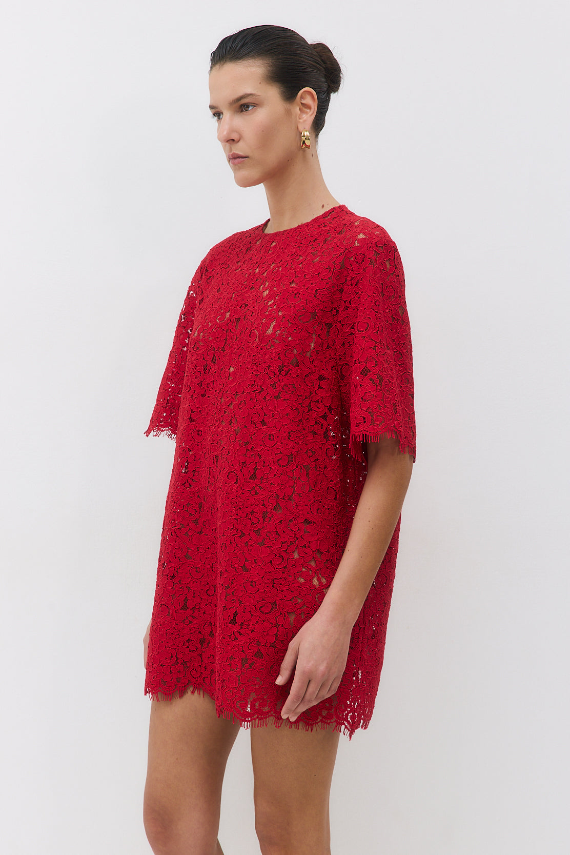 Boxy Lace Mini Dress