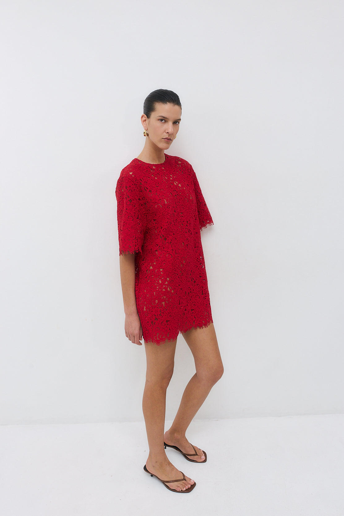 Boxy Lace Mini Dress
