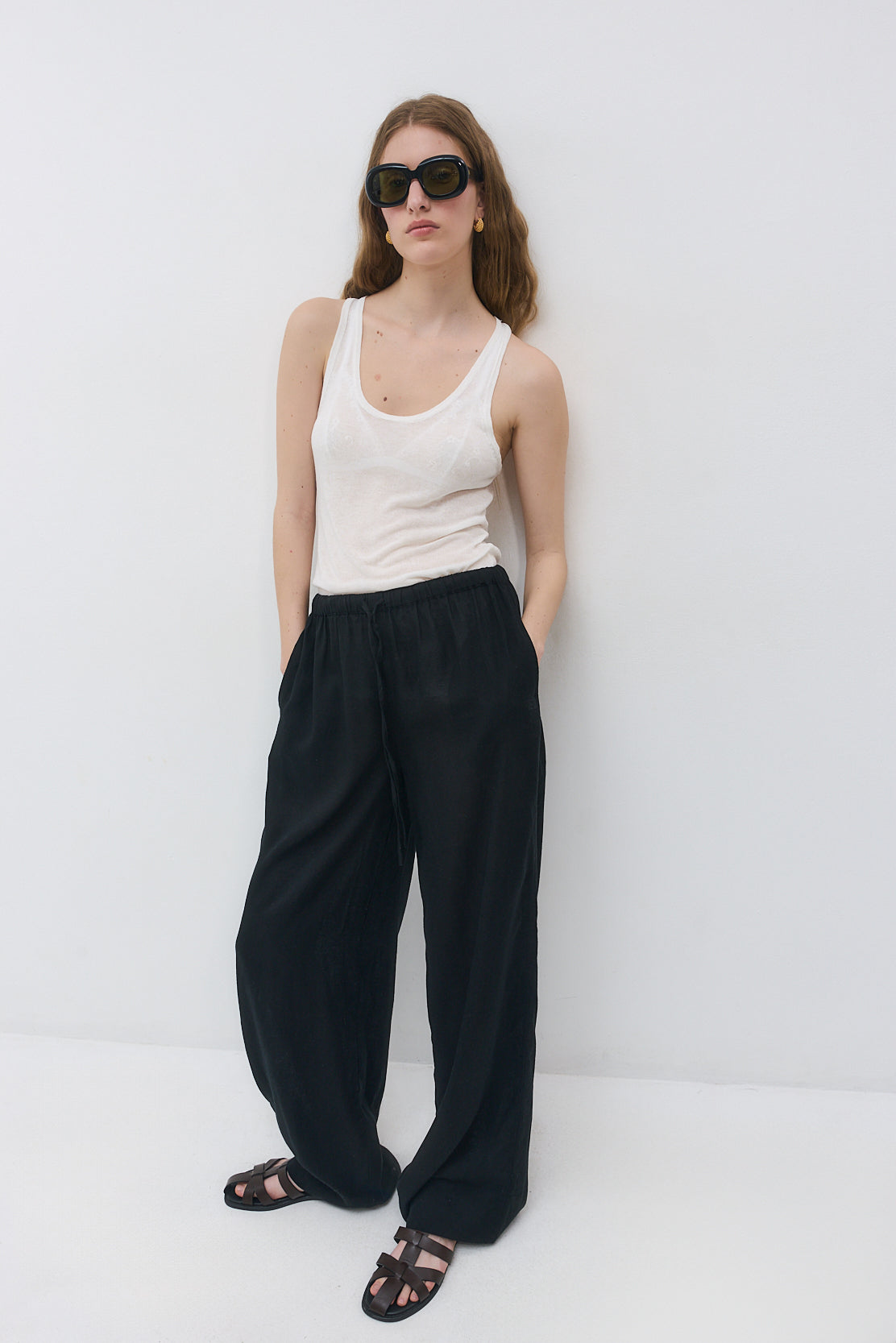 Straight Leg Linen Pants - Dé Rococo