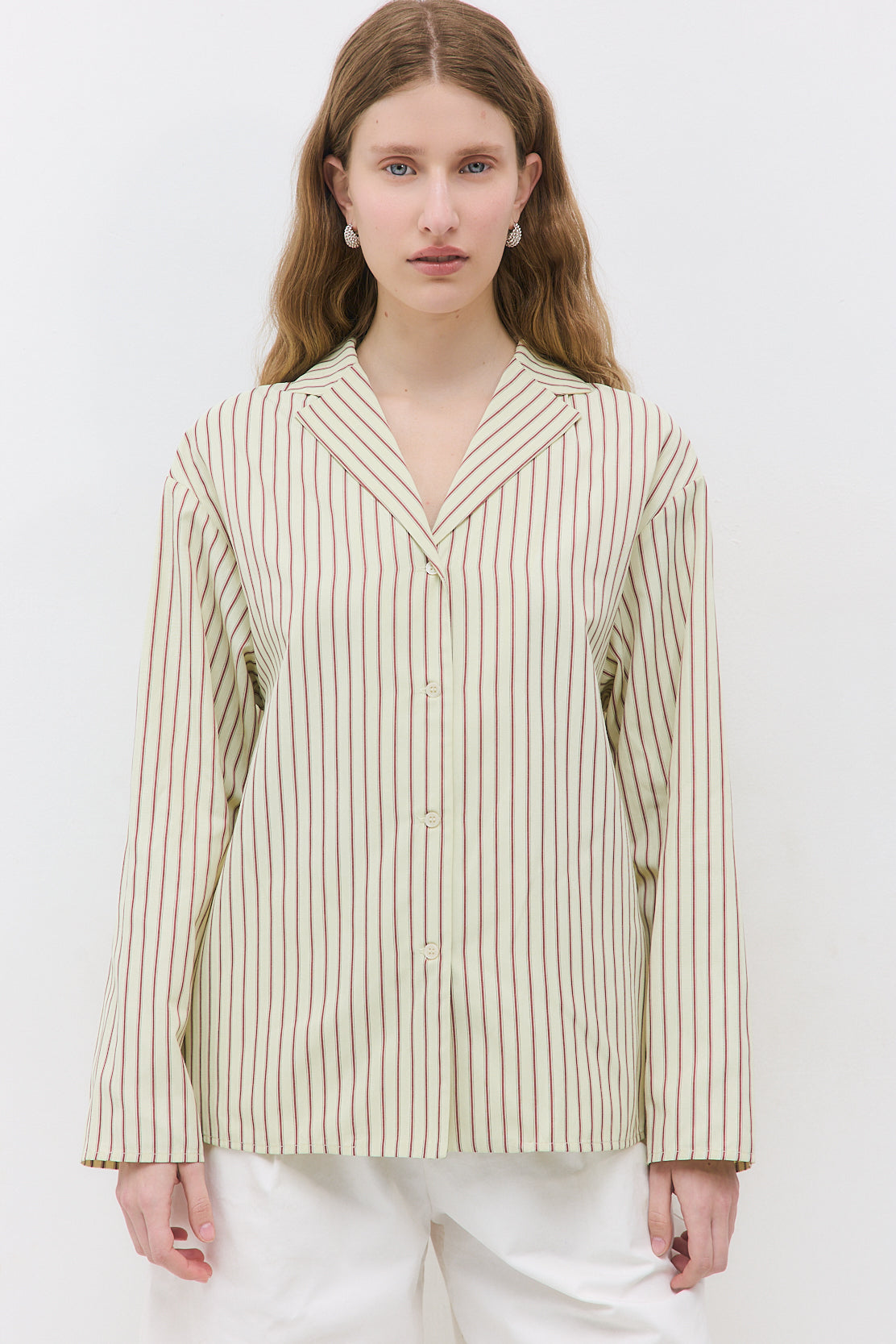 Open Collar Poplin Shirt