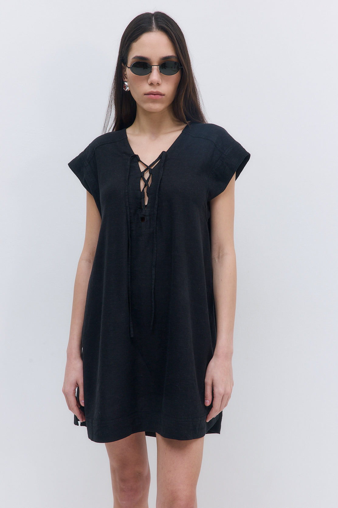 Linen String Tie Dress - Dé Rococo