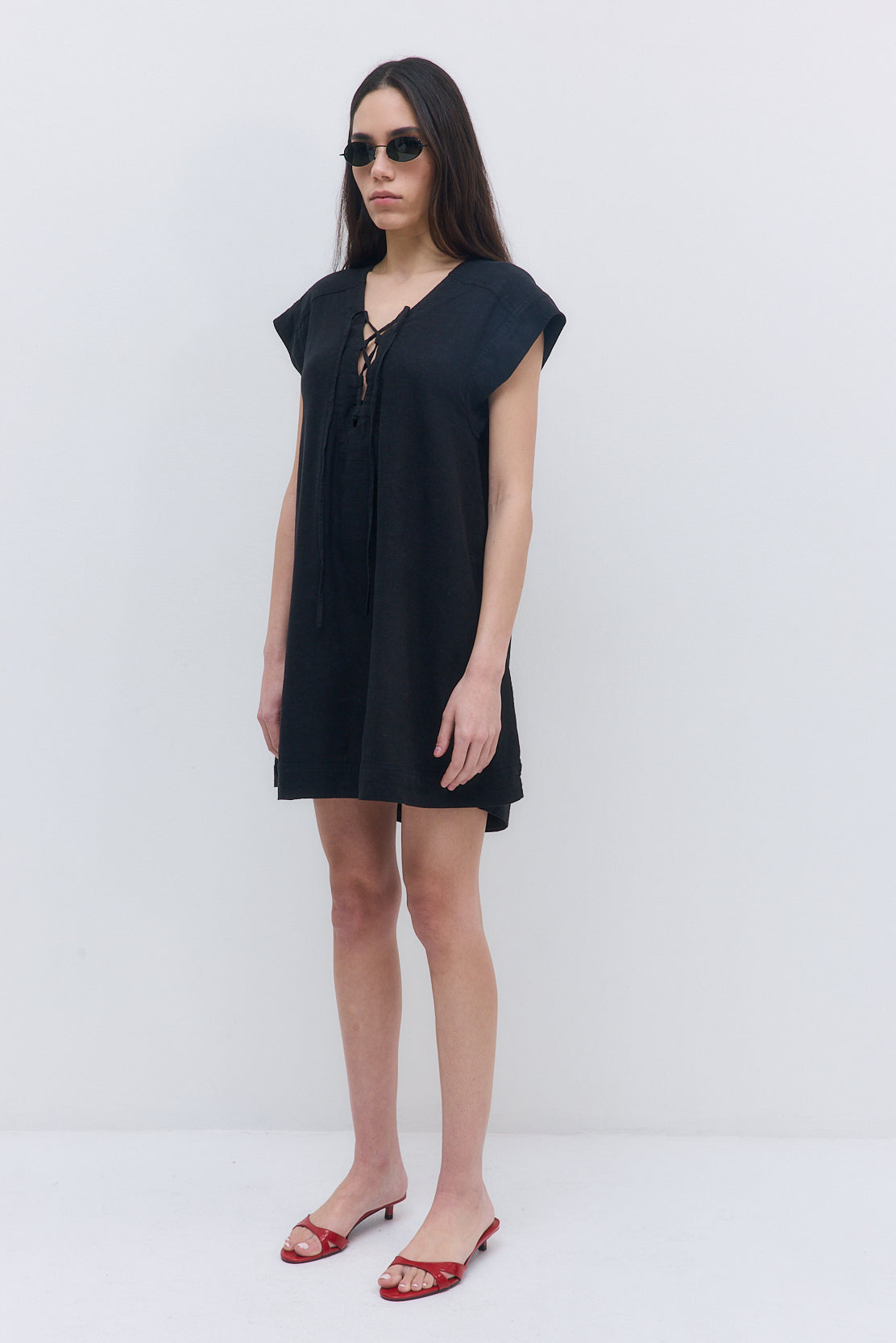 Linen String Tie Dress - Dé Rococo