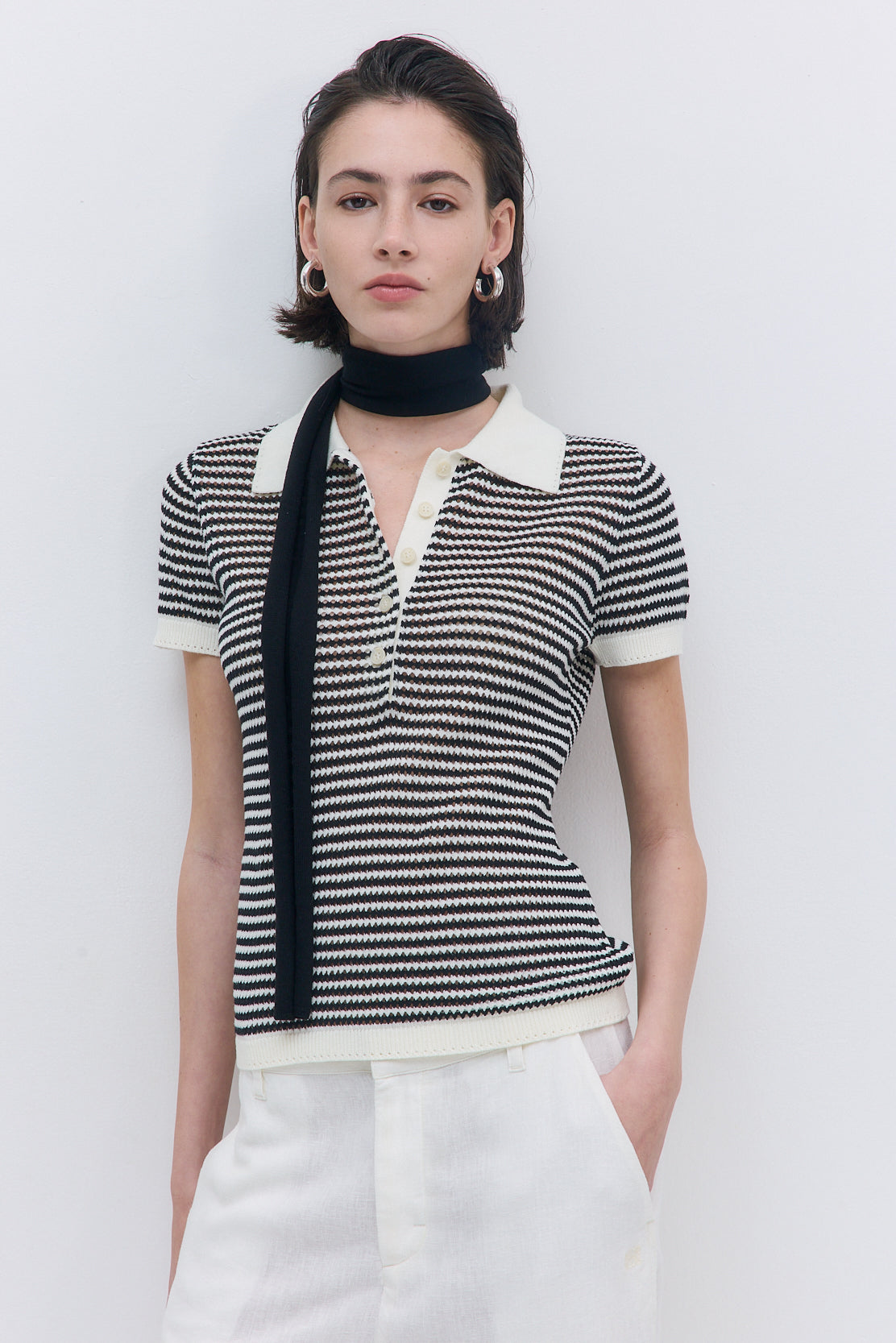 Striped Crochet Polo - Dé Rococo
